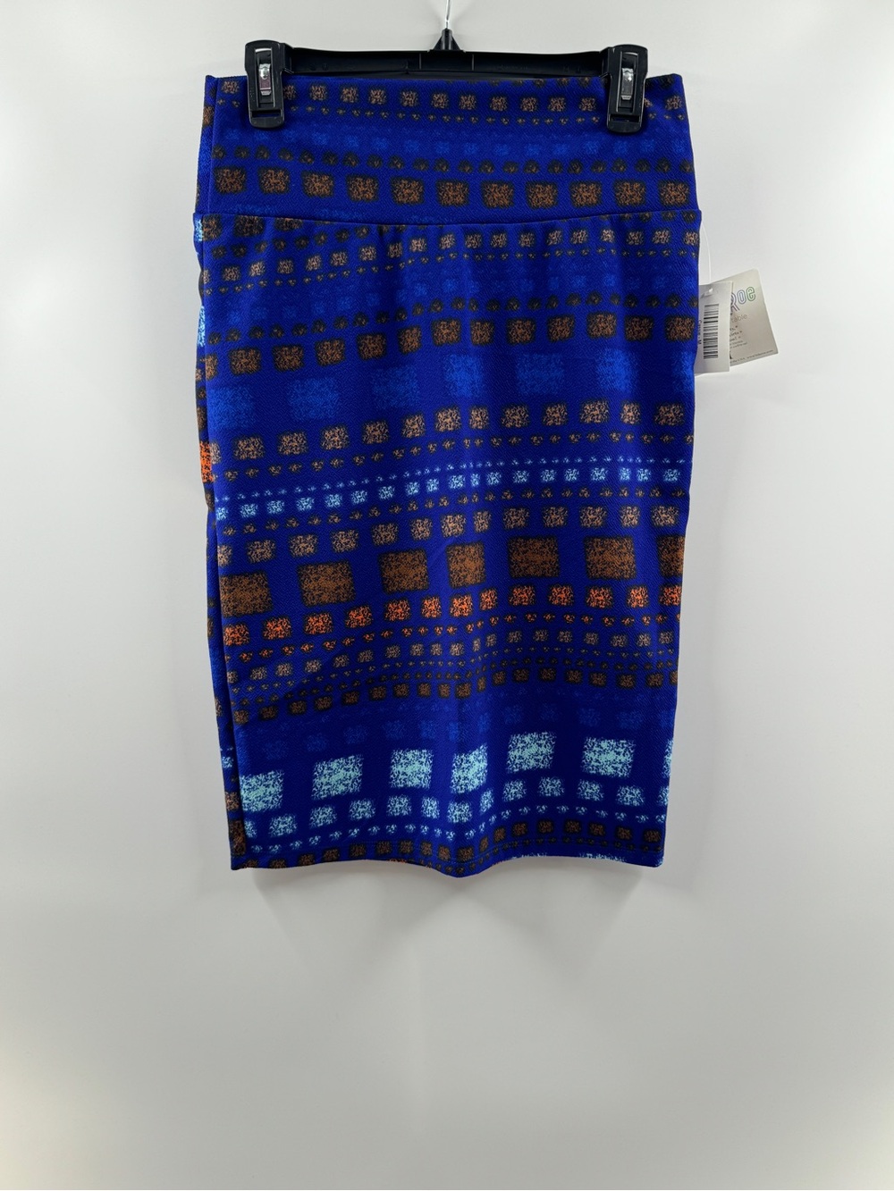 LuLaRoe Cassie Blue Geometric Pencil Skirt – Women's Medium NWT